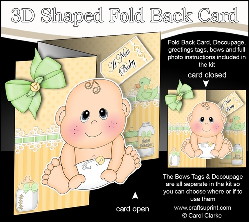 3D Shaped No-Hole Fold Back Mini Kit - Cute Little Baby Jude