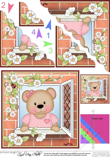 Scalloped Corner Stacker - Through the Window - Livvy Bear 