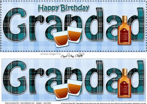 Large DL Happy Birthday GRANDAD 3D decoupage