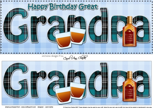 Large DL Happy Birthday GREAT GRANDPA 3D decoupage