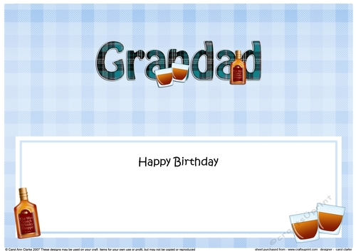 Large DL Happy Birthday GRANDAD insert 