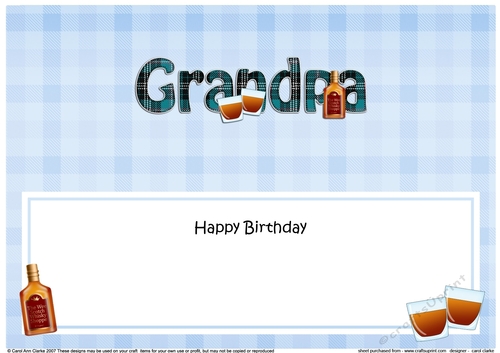 Large DL Happy Birthday GRANDPA insert 
