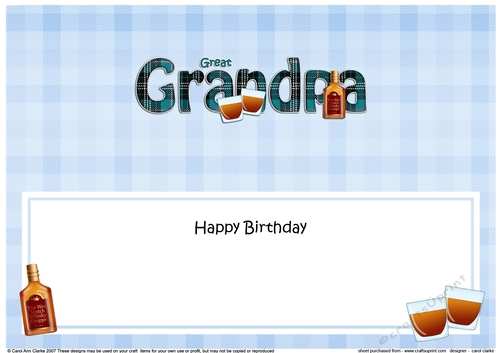 Large DL Happy Birthday GREAT GRANDPA insert 