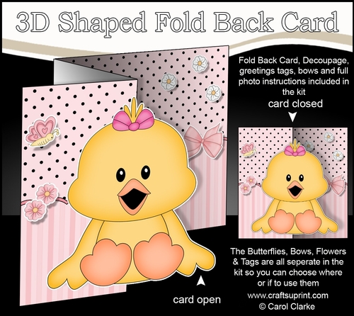 3D Shaped No-Hole Fold Back Mini Kit - Cute Little Chick Quackers