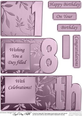 18th Elegant Metallic Book Sheet
