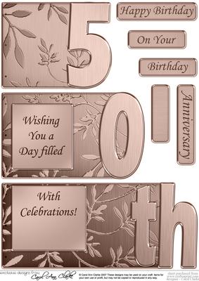 50th Elegant Metallic Book Sheet