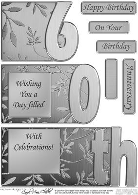 60th Elegant Metallic Book Sheet