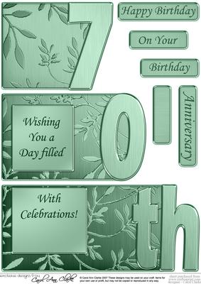 70th Elegant Metallic Book Sheet