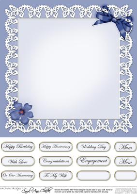 Pretty Viola Matching 8 x 8 Insert Panel and Greetings