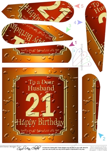 21st Birthday Husband Beer Label Fan Pyramage Topper