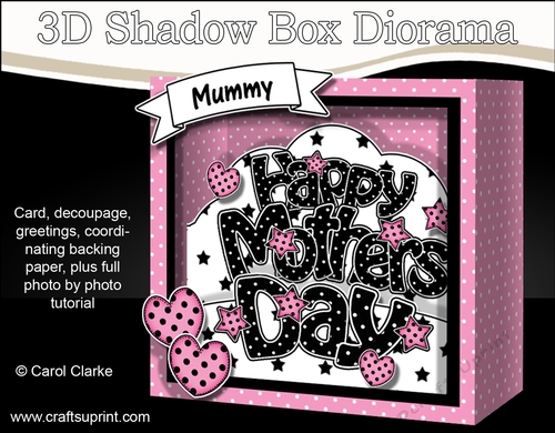 3D Diorama Shadow Box Word Card Mini Kit  - Mothers Day