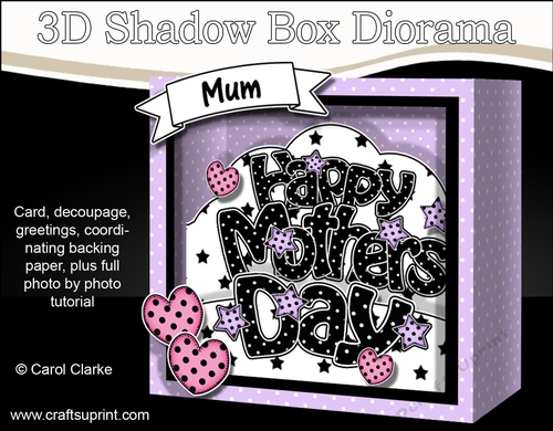 3D Diorama Shadow Box Word Card Mini Kit  - Mothers Day