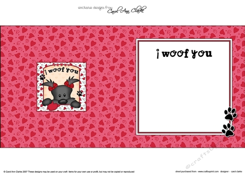 Square Landscape insert - Love, Romance, Valentine- Little Scottie Dog