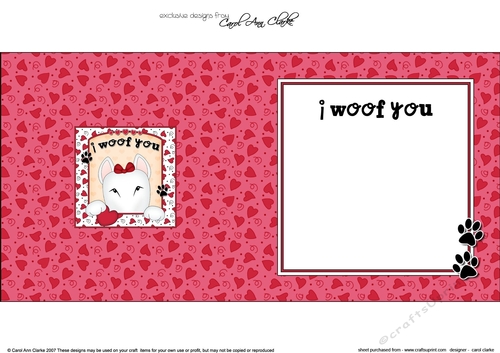 Square Landscape insert - Love, Romance, Valentine- Little English Bull Dog Terrier