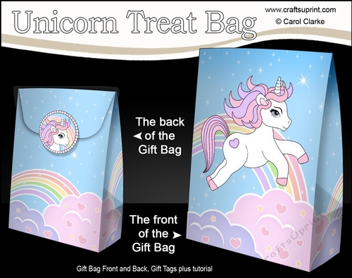 3D Gift Bag Mini Kit -  Cute Little Unicorn Sparkle