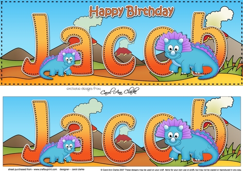Large DL Happy Birthday JACOB 3D decoupage
