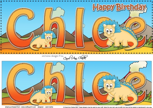 Large DL Happy Birthday CHLOE 3D decoupage