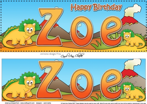 Large DL Happy Birthday ZOE 3D decoupage