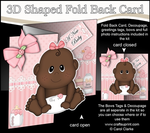 3D Shaped No-Hole Fold Back Mini Kit - Cute Little Ethnic Baby Girl Ronna