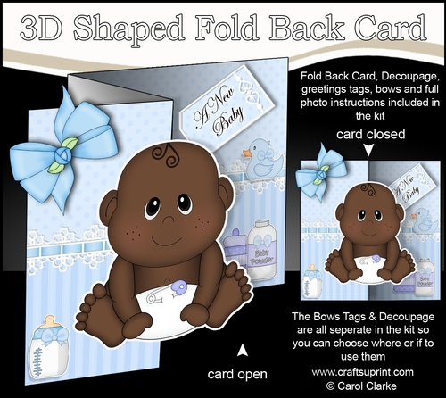 3D Shaped No-Hole Fold Back Mini Kit - Cute Little Ethnic Baby Boy Daryn