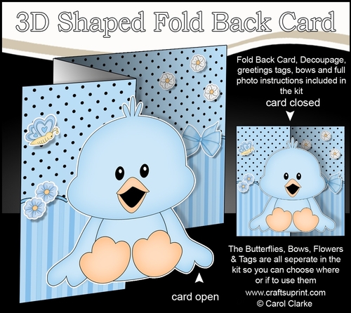 3D Shaped No-Hole Fold Back Mini Kit - Cute Little Chick Chirp