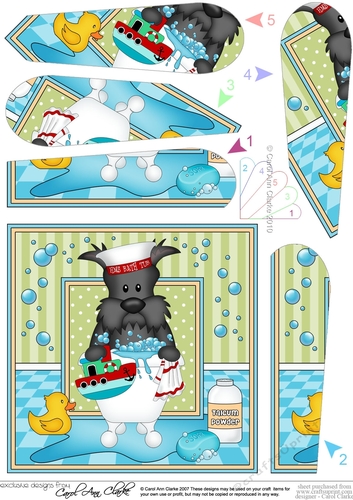 Fan Pyramage Topper - Bathtub Buddies - Little Scottie Dog