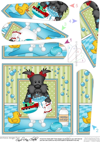 Fan Pyramage Topper - Bathtub Buddies - Little Scottie Dog