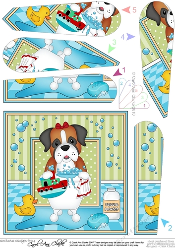 Fan Pyramage Topper - Bathtub Buddies - Little Boxer Dog