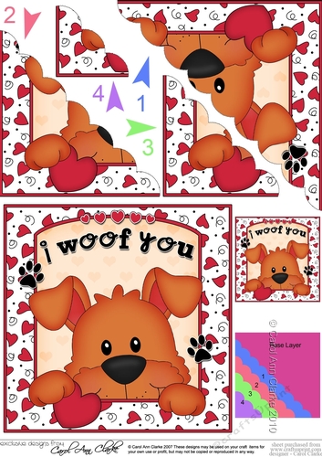 Scalloped Corner Stacker - Love, Romance, Valentine- Little Rusty Dog