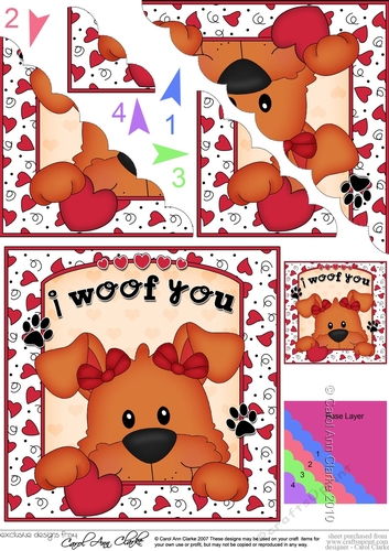 Scalloped Corner Stacker - Love, Romance, Valentine- Little Rusty Dog