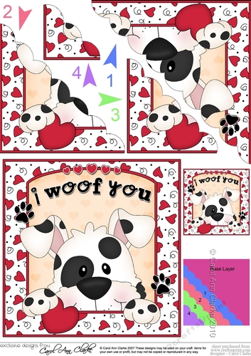 Scalloped Corner Stacker - Love, Romance, Valentine- Little Spotty Dog
