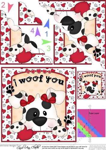 Scalloped Corner Stacker - Love, Romance, Valentine- Little Spotty Dog
