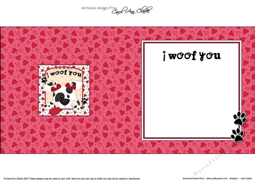 Square Landscape insert - Love, Romance, Valentine- Little Spotty Dog