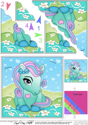 Cute Little Pony Scalloped Corner Stacker