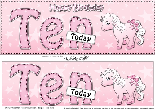 Large DL Happy Birthday TE N TODAY 3D decoupage