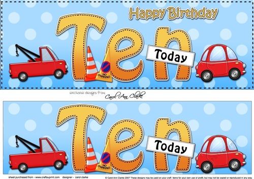 Large DL Happy Birthday TE N TODAY 3D decoupage