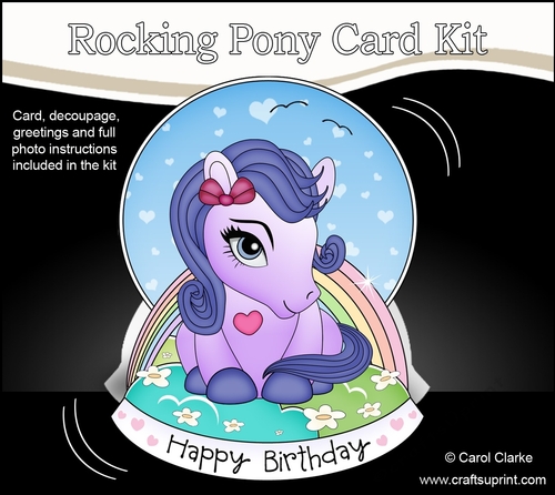 3D Shaped Rocking Card Mini Kit - Cute Little Pony Twilight