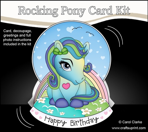 3D Shaped Rocking Card Mini Kit - Cute Little Pony Peppermint