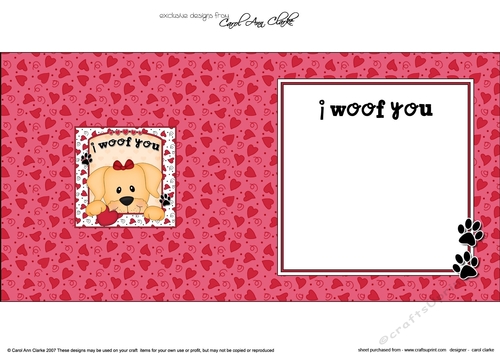 Square Landscape insert - Love, Romance, Valentine- Little Golden Labrador Dog