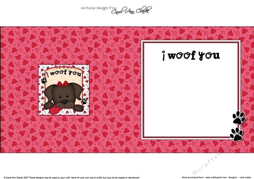 Square Landscape insert - Love, Romance, Valentine- Little Chocolate Labrador Dog