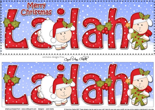 Large DL Merry Christmas LAILAH 3D decoupage 