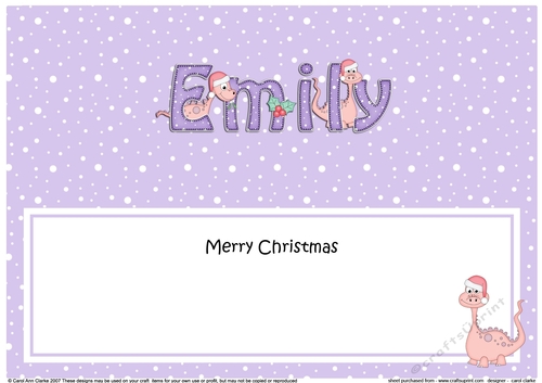 Large DL Merry Christmas EMILY insert