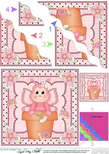 Flower Pot Friends Cute Little Butterfly Wavey Corner Stacker