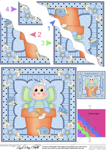 Flower Pot Friends Cute Little Butterfly Wavey Corner Stacker