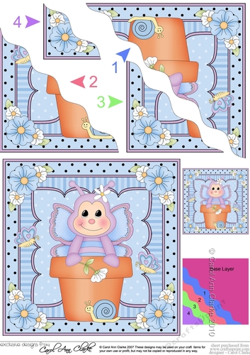 Flower Pot Friends Cute Little Butterfly Wavey Corner Stacker