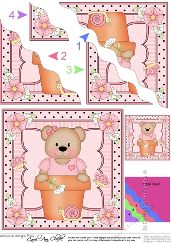 Flower Pot Friends Cute Little Teddy Wavey Corner Stacker