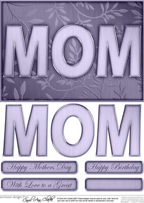 A5 Elegant Metallic Words Quick Card with 3D Decoupage
