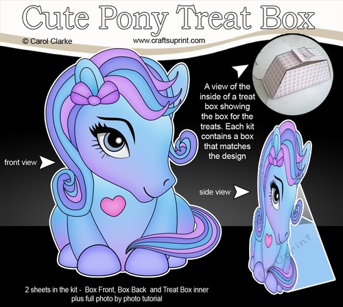 3D Cute Treat Box Gift Set Mini Kit - Cute Little Pony Carousel