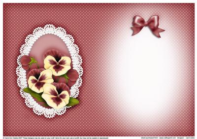 Pansy, Lace and Pearls Matching Insert A5 Portrait