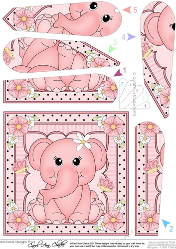 Cute Little Elephant Fan Pyramage Topper